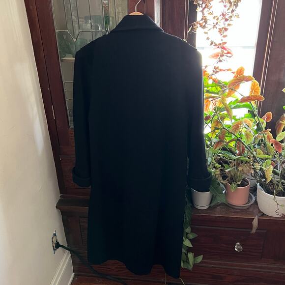 Vintage 80s Jofeld by Forstmann Black Wool Blend Coat Maxi Shawl Collar Sz M/L - Picture 8 of 17